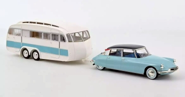 NOREV: Citroën DS19 (1959) + Caravane Hénon (1:18)